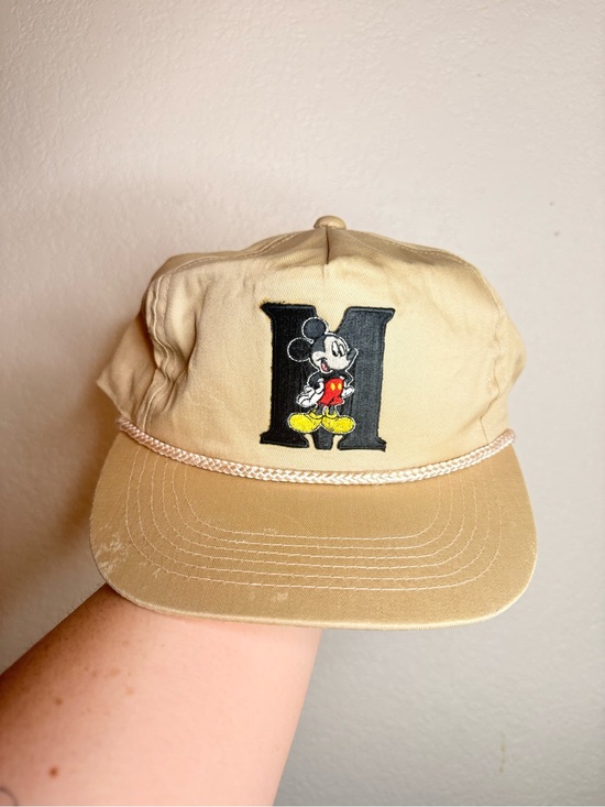 Other - One Size Fits All Beige Disney Mickey Mouse Letter 'M' Rope SnapBack - Unbranded